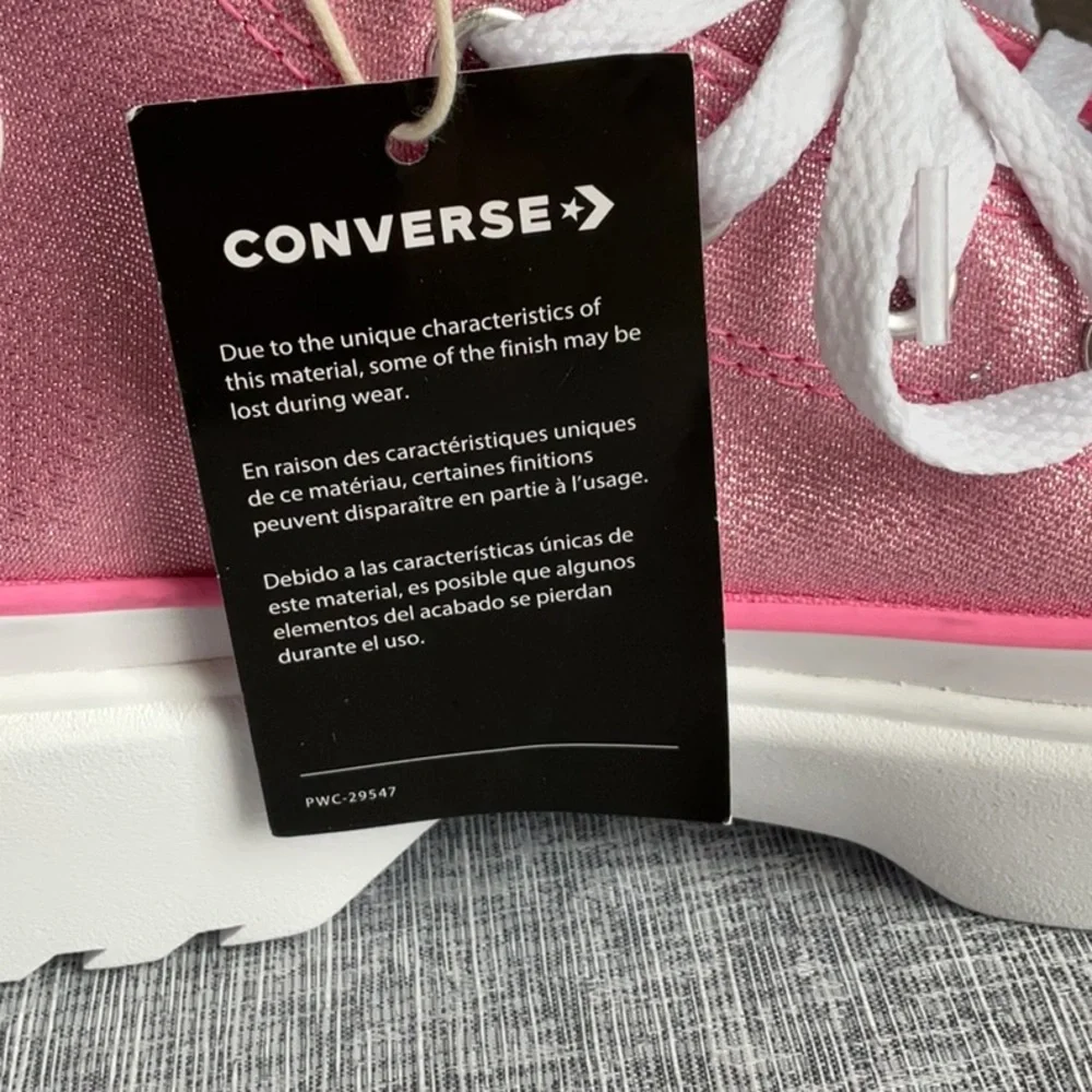 New Converse All Star Sparke Pink Platform High-Top Sneakers Junior 6/ Womens 8